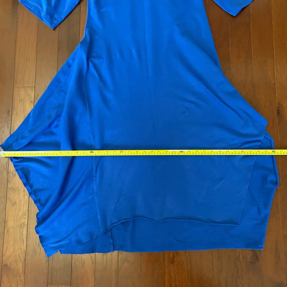 Zara Blue Modi Dress Size Small Relaxed Asymmetric 100% Cotton excellent - Picture 7 of 10